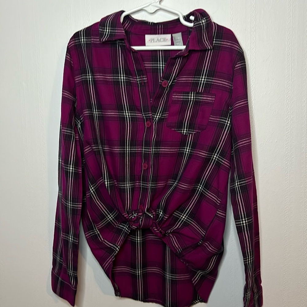 Girls size 7/8 plaid shirt
